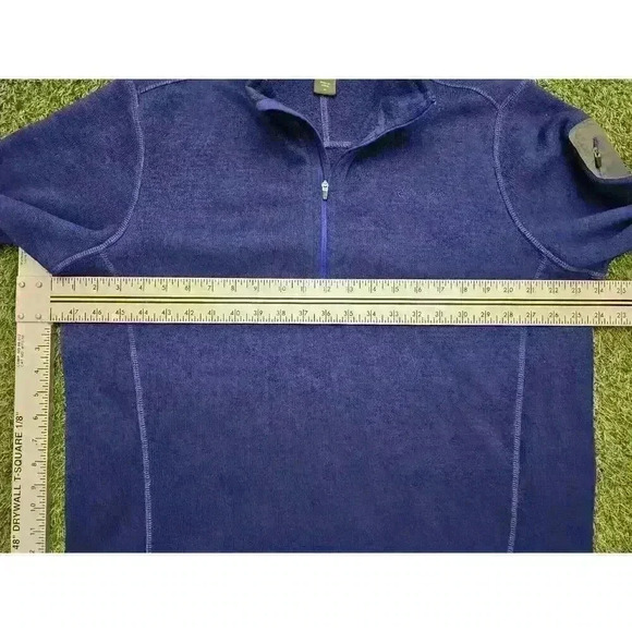 Eddie Bauer Mens XL Long Sleeve Half Zip Pullover Blue Fleece Sweater Shirt - Picture 5 of 7